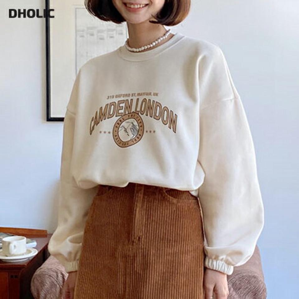 裏起毛ストリングLONDONスウェット・全4色・b65799 レディース 【tops】韓国ファッション トップス スウェット 大人 長袖 ラウンドネック 裏起毛 ストリング レタリング ロゴ シンプル カジュアル ルーズ 異素材 体型カバー 細身 フェミニン 上品 秋 冬