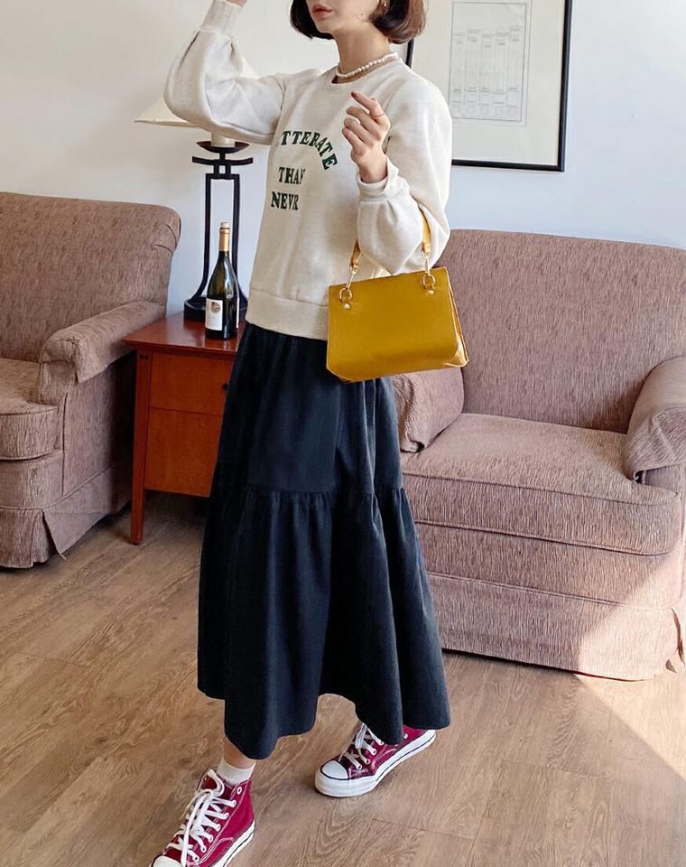 裏起毛スウェット配色ワンピース・全2色・b65804 レディース 【ops】韓国ファッション ワンピース ロング ロングワンピース 長袖 ラウンドネック 裏起毛 レタリング ワンマイルウェ ロゴ スウェット 配色 シンプル 体型カバー カジュアル 秋 冬