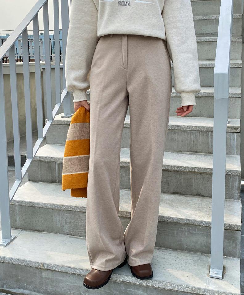 裏起毛ワイドスラックスパンツ・全2色・t01458 レディース 【pt】韓国ファッション ボトムス パンツ ロング ロングパンツ スラックスパンツ 裏起毛 ワイド スラックス ロング丈 ストレート 無地 ベーシック シンプル 足長 秋 冬 NIJU