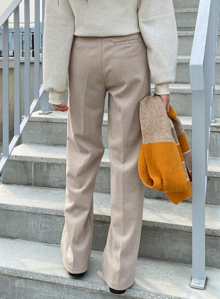 裏起毛ワイドスラックスパンツ・全2色・t01458 レディース 【pt】韓国ファッション ボトムス パンツ ロング ロングパンツ スラックスパンツ 裏起毛 ワイド スラックス ロング丈 ストレート 無地 ベーシック シンプル 足長 秋 冬 NIJU