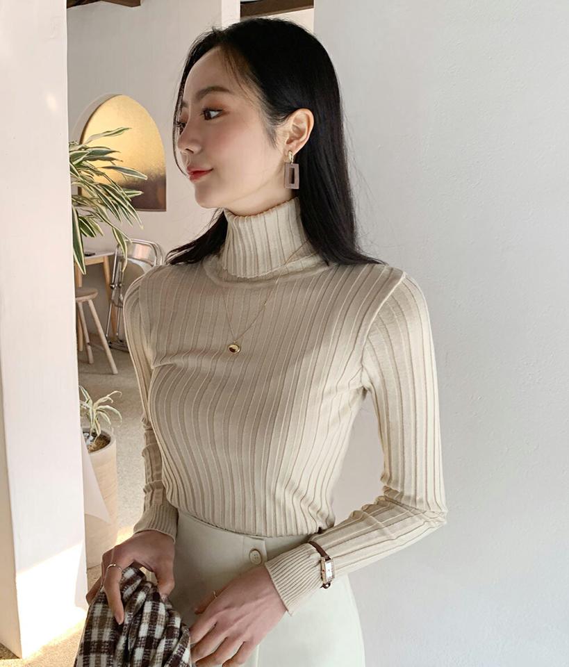 ≪人気商品再入荷≫リブタートルネックニット・全5色・b65578 レディース 【tops】韓国ファッション トップス ニット 大人 長袖 タートルネック リブ カラーニット カラーアイテム 無地 ベーシック シンプル スリム フェミニン 秋 冬244