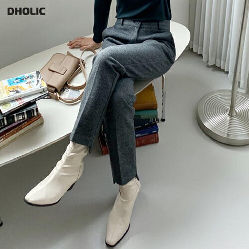 裏起毛アンバランススリットチェックスラックス・全1色・t65605 レディース 【pt】韓国ファッション ボトムス ロング ロングパンツ スラックスパンツ スラックス 裏起毛 アンバランス スリット チェック ロング丈 シンプル 体型カバー カジュアル 秋 冬