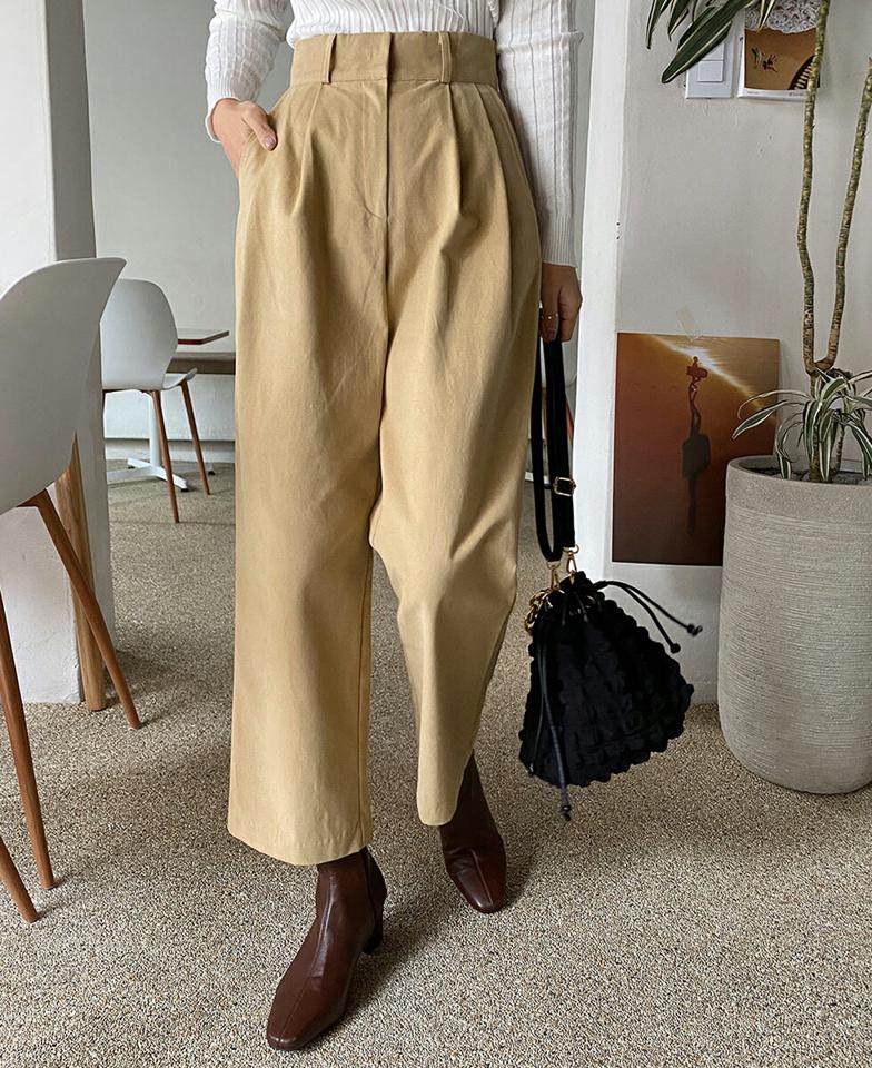 起毛ワイドタックスラックス・全3色・t65594 レディース 【pt】韓国ファッション ボトムス ロング ロングパンツ スラックスパンツ スラックス 起毛 ワイド タック ハイウエスト ストレート ロング丈 シンプル 体型カバー カジュアル 秋 冬