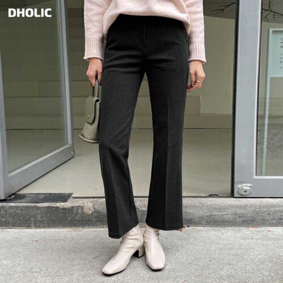 裏起毛スラックスパンツ・全2色・t71044 レディース 【pt】パンツ スラックス ズボン ロングパンツ 裏起毛 単色 無地 シンプル ベーシック 大人 きれいめ オフィスカジュアル ベルトループ 冬 韓国ファッション ハイホリHIHOLLI