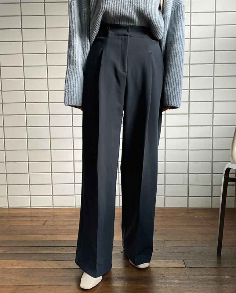 裏起毛サイドボタンスラックス・全3色・b62851 レディース 【pt】韓国ファッション ボトムス ロング ロングパンツ スラックスパンツ スラックス 裏起毛 サイドボタン ワンタック ロング丈 異素材 無地 シンプル 体型カバー カジュアル 秋 冬