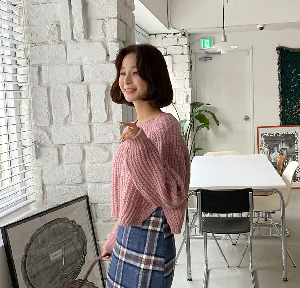 モヘア混ラグランニット・全5色・t58565 レディース 【tops】韓国ファッション トップス ニット 大人 長袖 ラウンドネック クロップド丈 無地 シンプル モヘア混 ラグラン ウール ざっくり フェミニン ボリュームショート丈 クリスマス 秋 冬