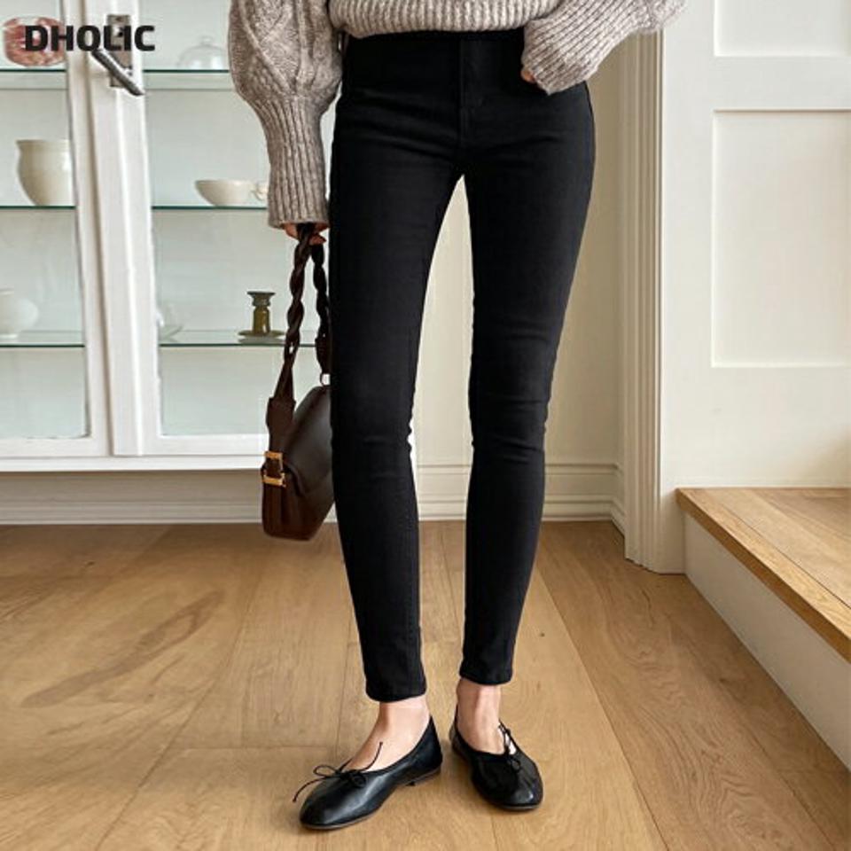 裏起毛スリットスキニーパンツ・全2色・t58586 レディース 【pt】韓国ファッション ボトムス ロング ロングパンツ 裏起毛 スリット スキニー ロング丈 無地 ベーシック シンプル スリム カジュアル 秋 冬