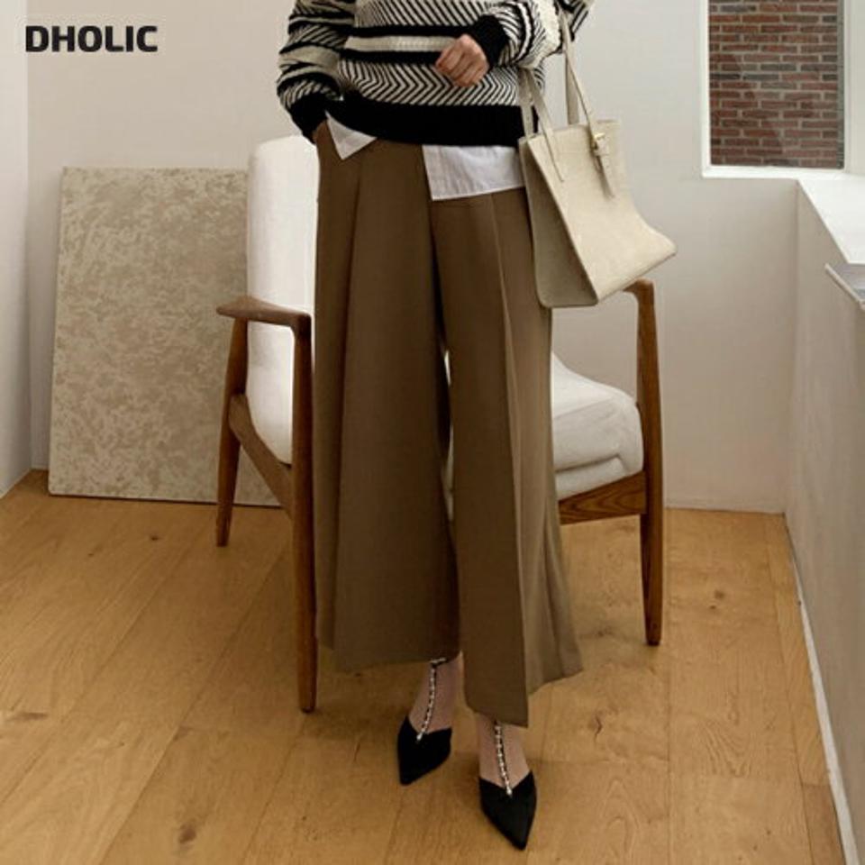 【10%OFF】ゴールドボタンワイドパンツ・全3色・b71048 レディース 【pt】パンツ ズボン ロングパンツ ワイドパンツ ゴールドボタン 単色 無地 シンプル 大人 きれいめ 上品 秋 冬 韓国ファッション ハイホリHIHOLLI【パンツセール】