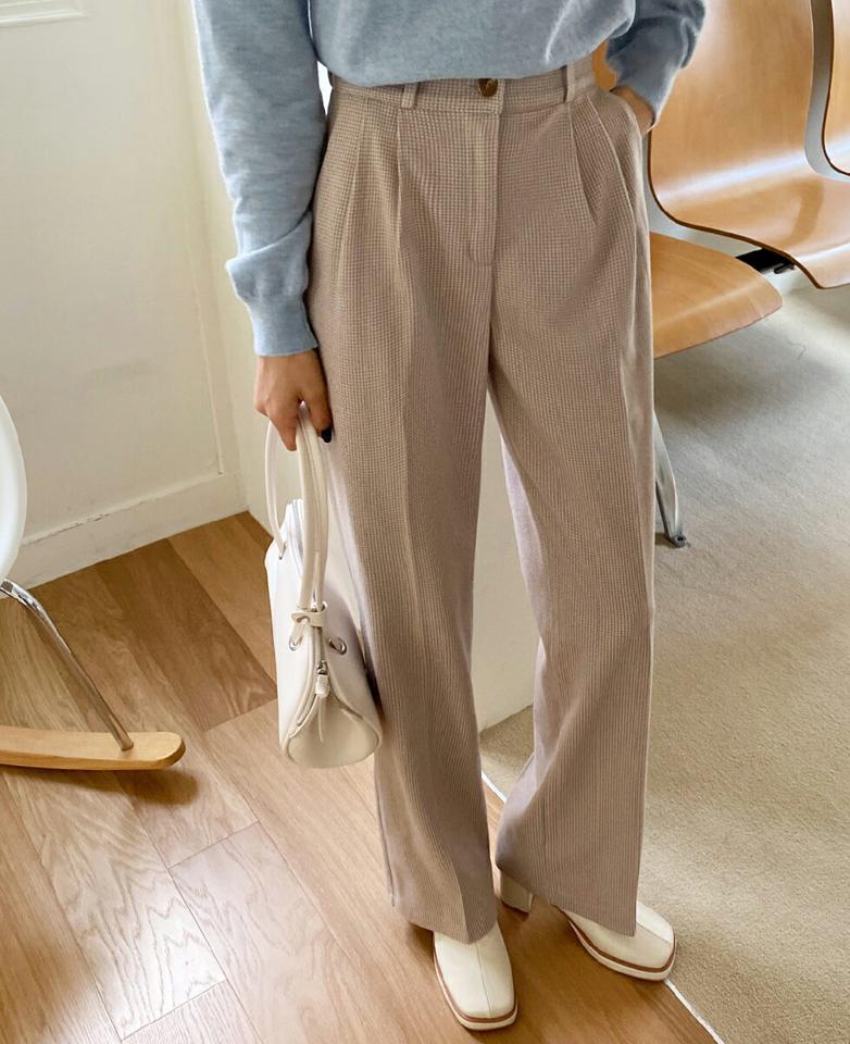 裏起毛ツータックチェックスラックス・全3色・t63229 レディース 【pt】韓国ファッション ボトムス ロング ロングパンツ スラックスパンツ スラックス 裏起毛 ストレート ツータック チェック ロング丈 シンプル 体型カバー カジュアル 秋 冬