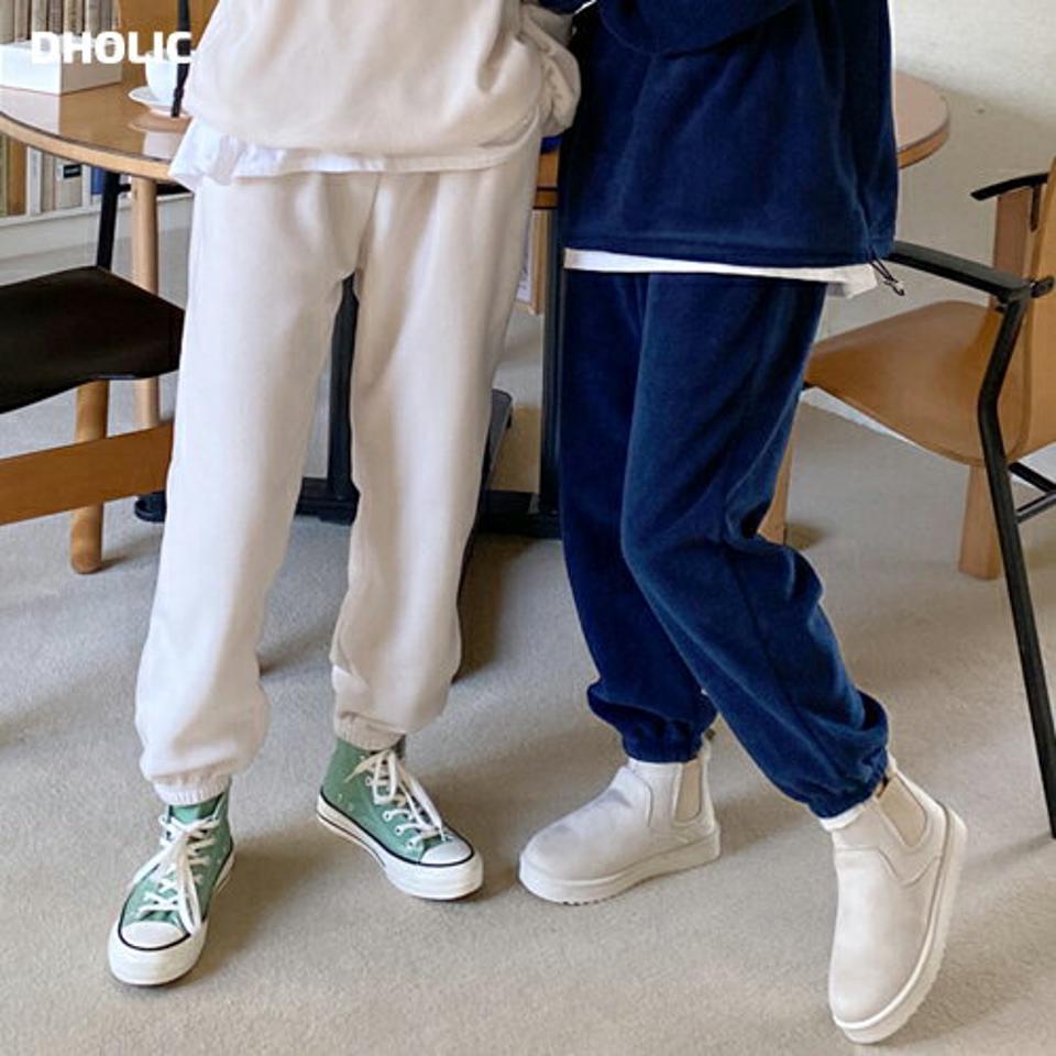 裏起毛フリースジョガーパンツ・全4色・t63224 レディース 【pt】韓国ファッション ボトムス ロング ロングパンツ 裏起毛 フリース ジョガーパンツ ロング丈 ウエストゴム 無地 シンプル 体型カバー カジュアル 秋 冬