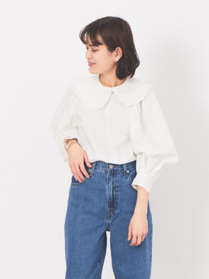 つけ衿付きブラウス