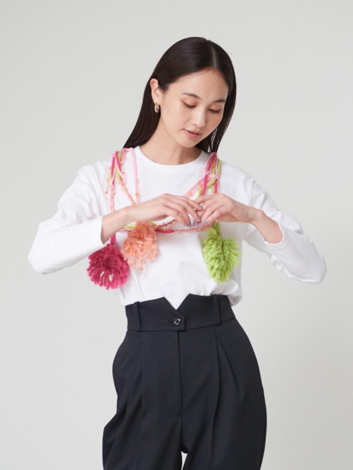 【BOUSSOLE×qualite】クロシェネックレスロンT【予約】