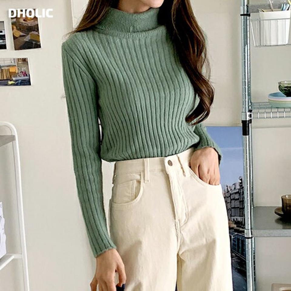 【LUCKY PRICE】リブタートルネックニット・全7色・t62912 レディース 【tops】韓国ファッション トップス ニット 大人 長袖 タートルネック リブ カラーニット 異素材 無地 ベーシック シンプル 体型カバー フェミニン カジュアル デイリー ガーリー 秋 冬 セール