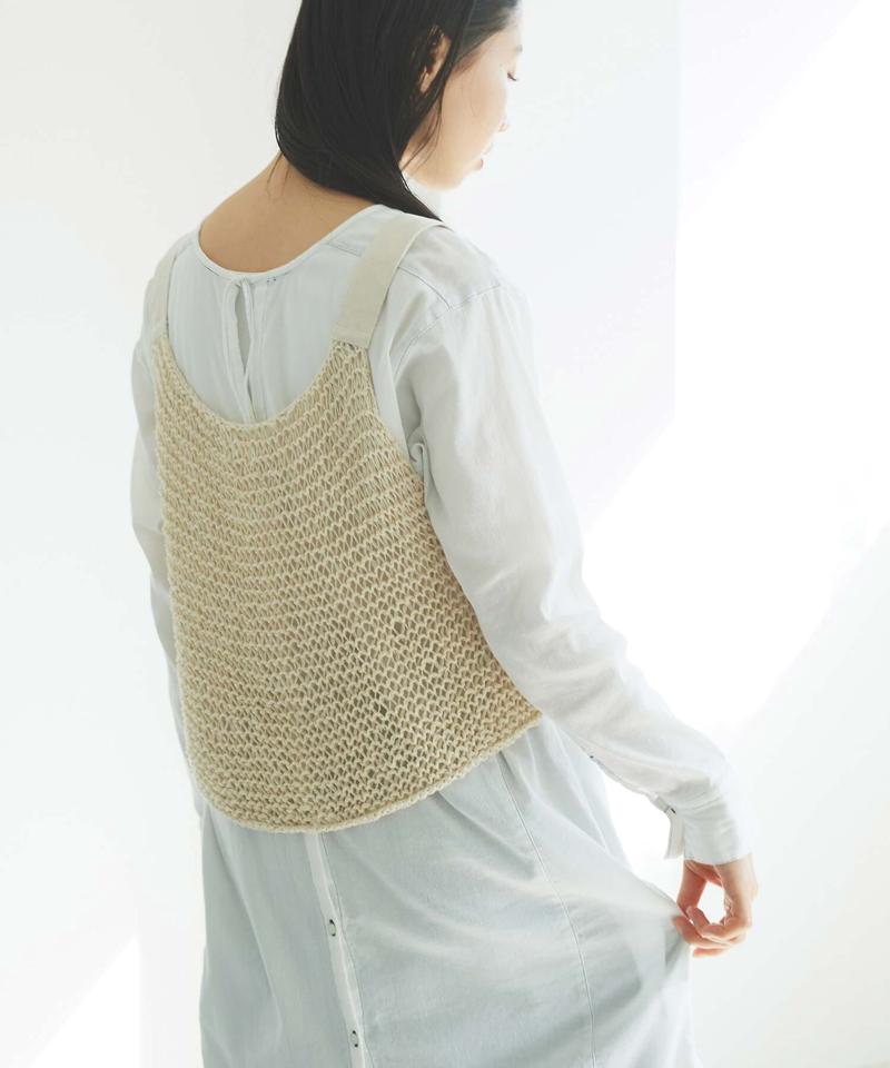 【予約販売】○フラット綿棒針編み ざっくり編みベスト（cardo fabrica）