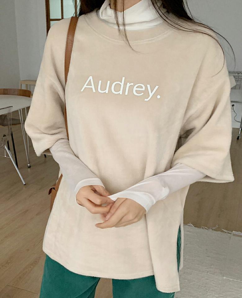 ファータッチロゴTシャツ・全4色・t58596 レディース 【tops】韓国ファッション トップス Tシャツ 大人 半袖 ラウンドネック ファータッチ ロゴ スリット ルーズ 楽ちん シンプル 体型カバー フェミニン カジュアル 秋 冬