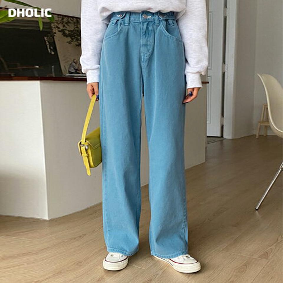 サイドボタンステッチカラーパンツ・全4色・t58619 レディース 【pt】韓国ファッション ボトムス ロング ロングパンツ ボタン ステッチ カラーパンツ ストレート ワイド ロング丈 無地 シンプル 体型カバー カジュアル デイリー 秋 冬