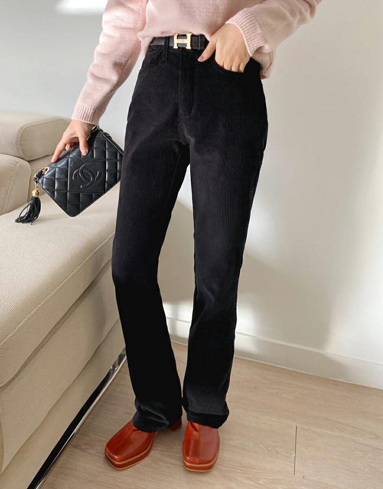 コーデュロイストレートパンツ・全3色・t65918 レディース 【pt】韓国ファッション ボトムス ロング ロングパンツ コーデュロイ ストレートパンツ ワイド 体型もカバー 無地 ベーシック シンプル カジュアル 秋 冬