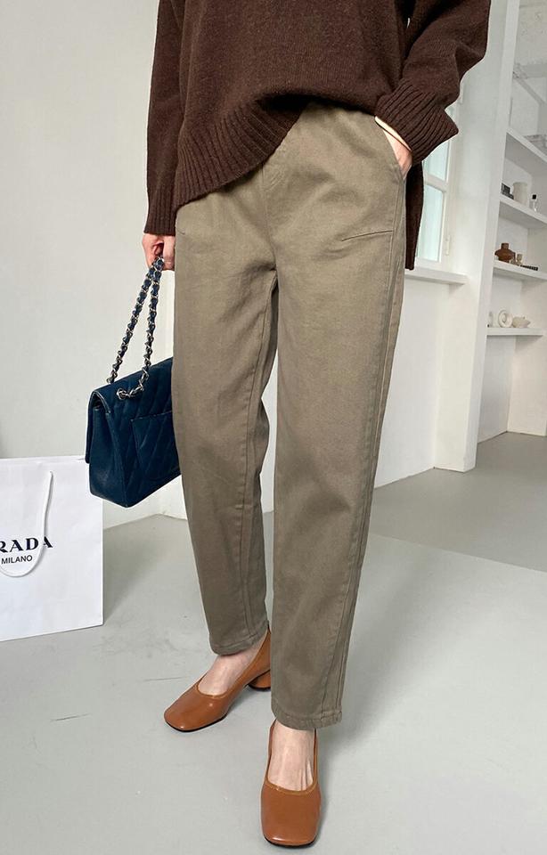 裏起毛ステッチテーパードパンツ・全4色・t00440 レディース 【pt】パンツ ズボン ロングパンツ テーパードパンツ 単色 無地 シンプル ベーシック 大人 ステッチ 裏起毛 カジュアル ラフ ソフト 暖かい ウエストゴム 冬 韓国ファッション ハイホリHIHOLLI