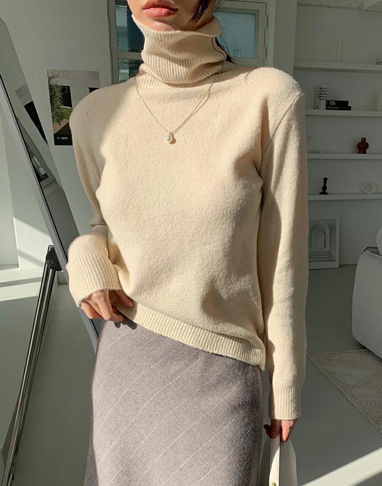 タートルネックニット・全6色・t00413 レディース 【tops】トップス ニット 長袖 タートルネック ハイネック 単色 無地 シンプル ベーシック 大人 カジュアル 秋 冬 韓国ファッション ハイホリHIHOLLI