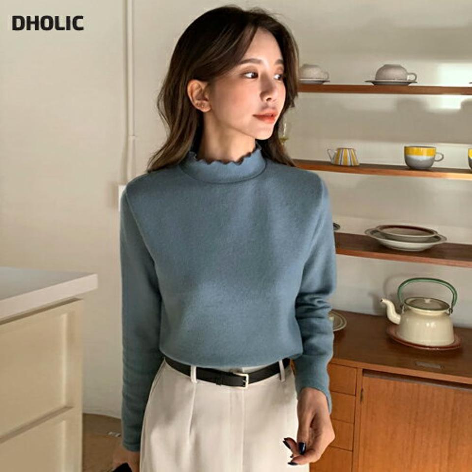 起毛メロウハーフネックTシャツ・全4色・t63245 レディース 【tops】韓国ファッション トップス Tシャツ 大人 長袖 ハーフネック ウェーブ 起毛 メロウ 無地 ベーシック シンプル 体型カバー フェミニン カジュアル 秋 冬