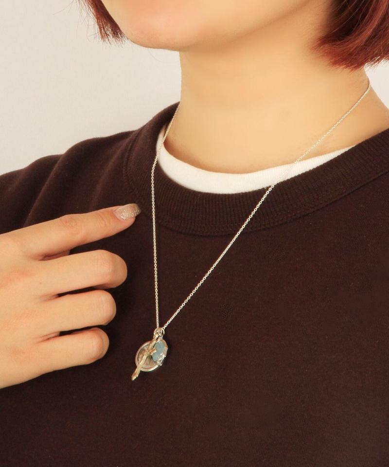 【ヴィンテージメダイ】ヴィンテージTOP×天然石シルバーネックレス12
