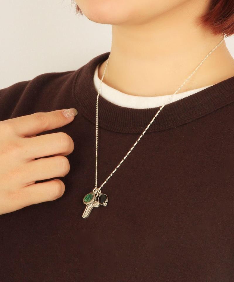 【ヴィンテージメダイ】ヴィンテージTOP×天然石シルバーネックレス10
