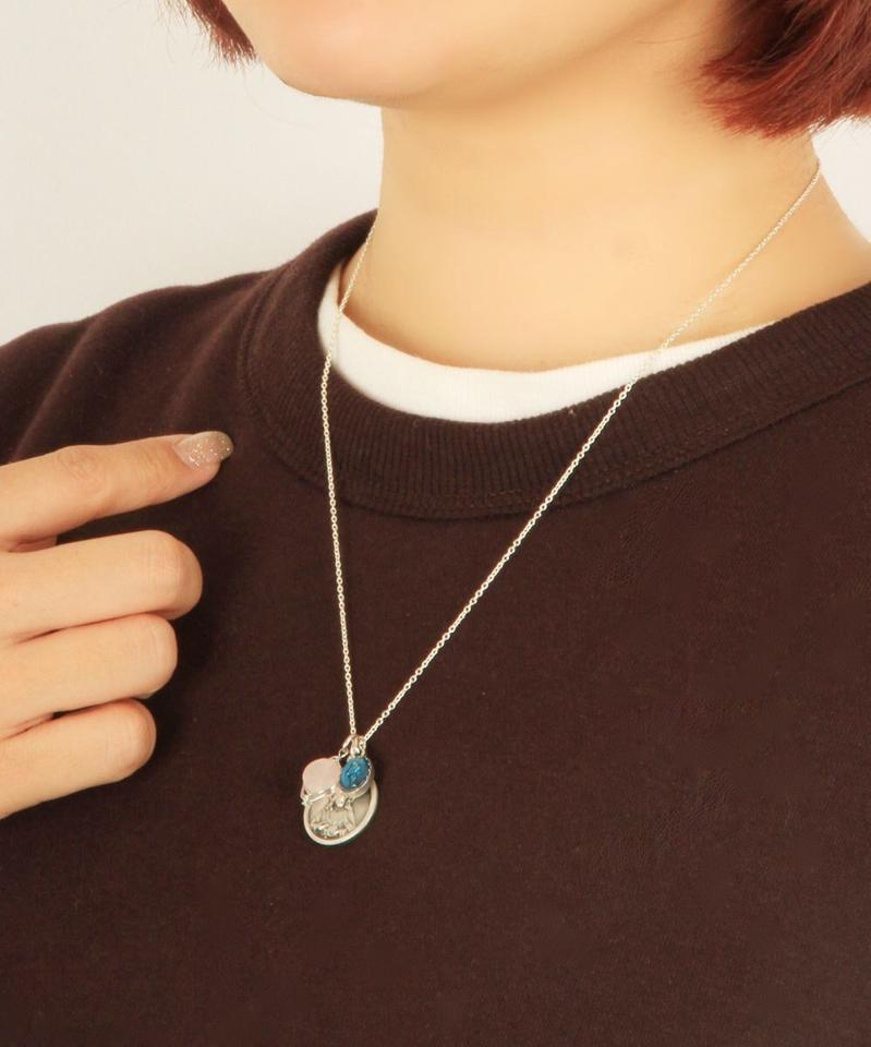 【ヴィンテージメダイ】ヴィンテージTOP×天然石シルバーネックレス15