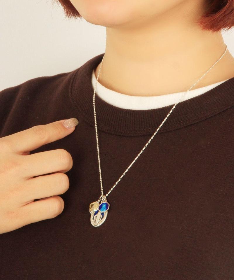 【ヴィンテージメダイ】ヴィンテージTOP×天然石シルバーネックレス14