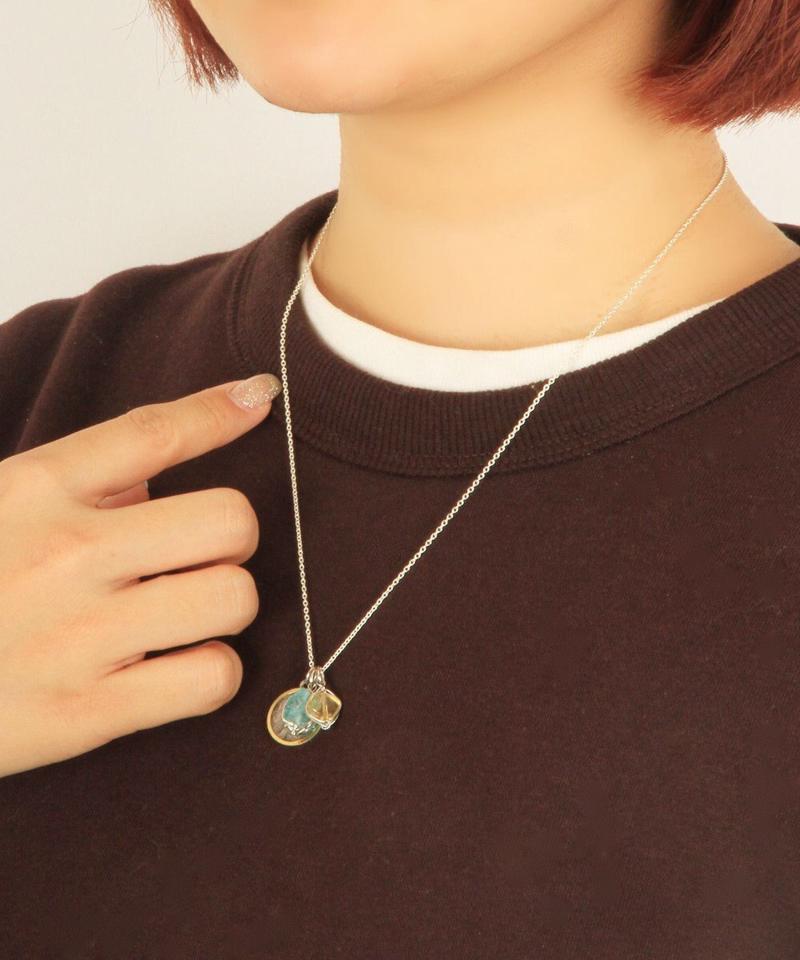 【ヴィンテージメダイ】ヴィンテージTOP×天然石シルバーネックレス11