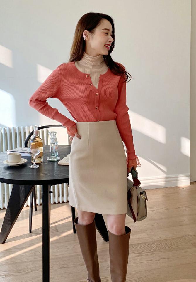 【只今10%OFF】レイヤード風タートルリブニット・全3色・b71217 レディース 【tops】トップス ニット 重ね着風 長袖 タートルネック ハイネック リブ カラーニット カジュアル 大人 ニットトップス 秋 冬 韓国ファッション ハイホリHIHOLLI【ニットセール】