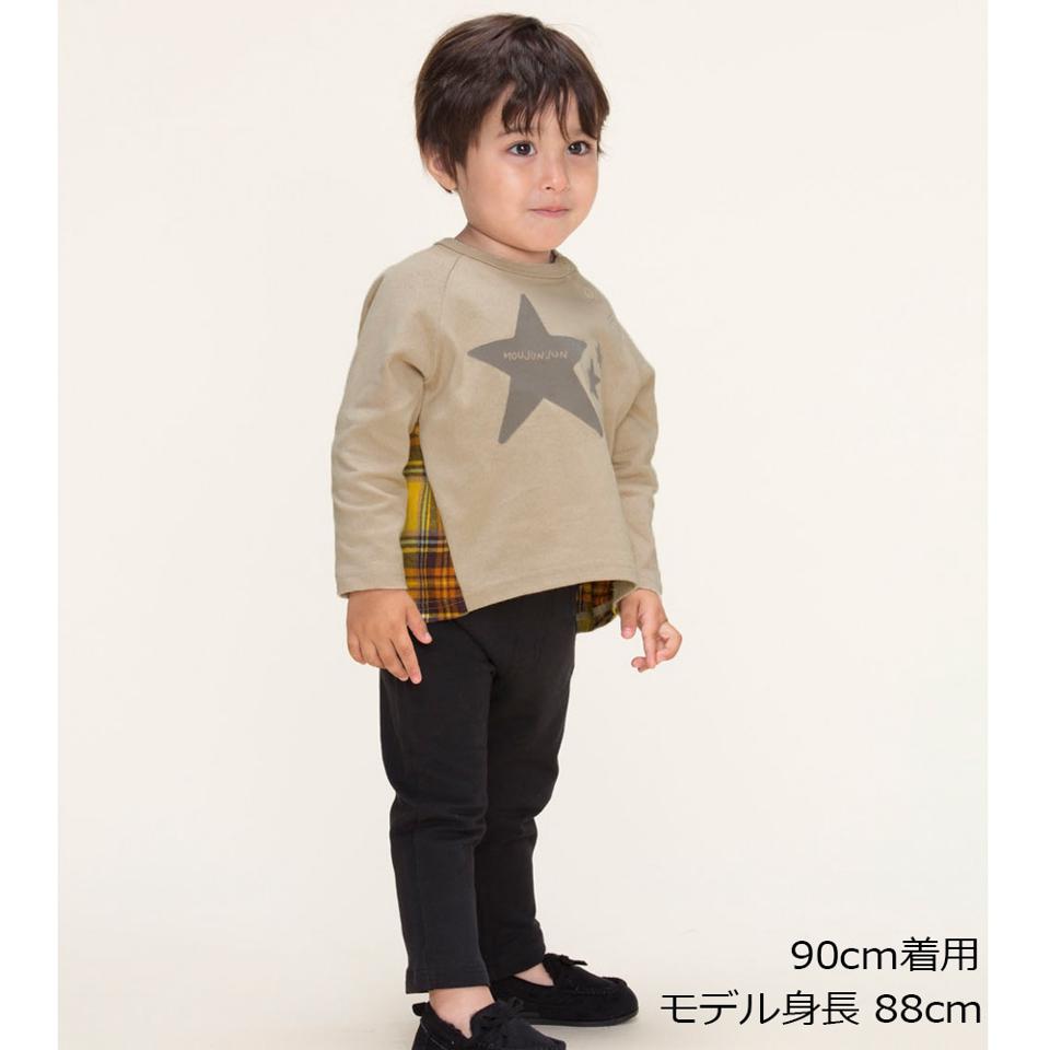 チェック切替星ロゴプリントＴシャツ