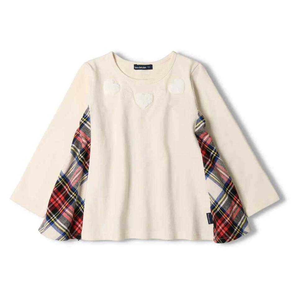 チェック切替チュニックＴシャツ