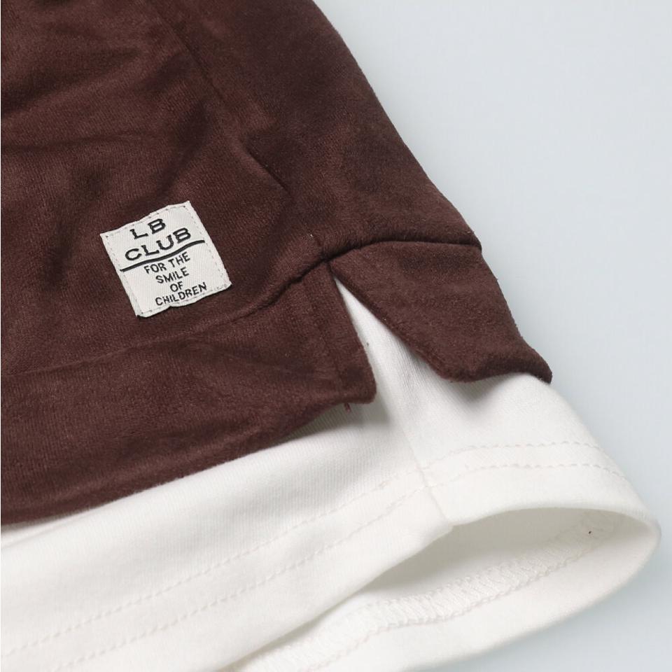スエードライク裏毛重ね着風Ｔシャツ
