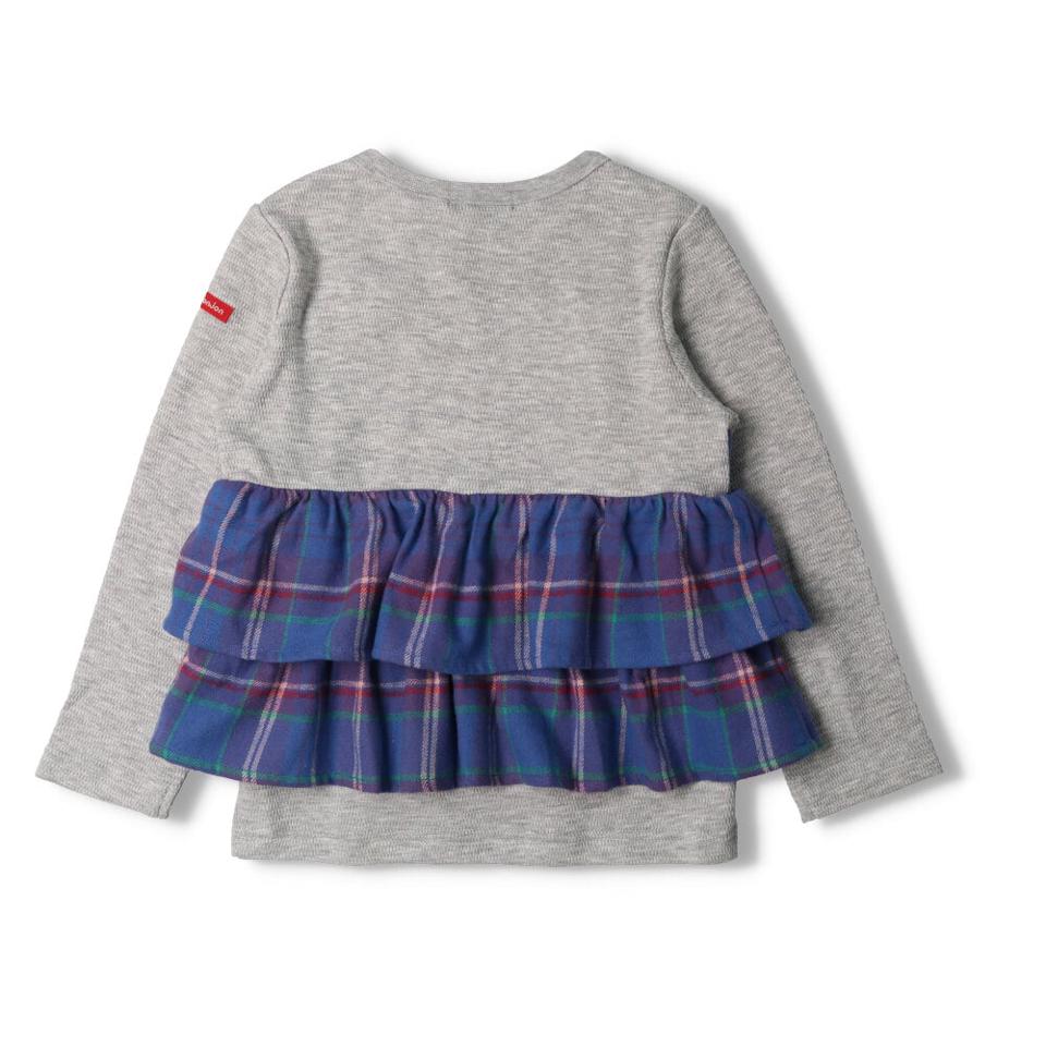 チェック柄キャミ付ワッフルＴシャツ