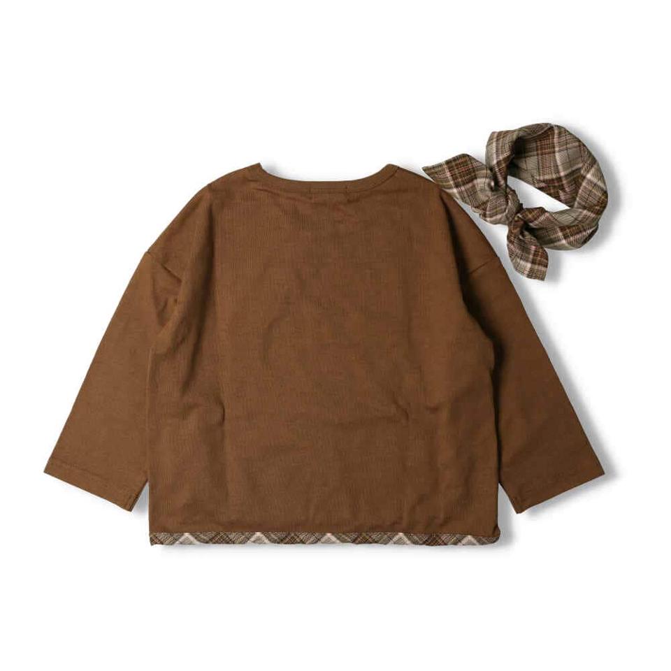 チェック柄スカーフ付Ｔシャツ