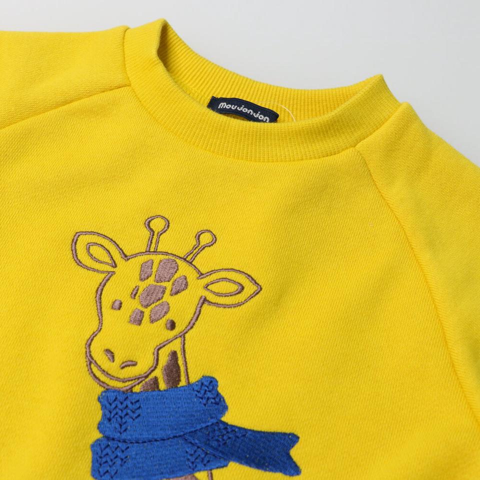 動物刺繍裏毛トレーナー