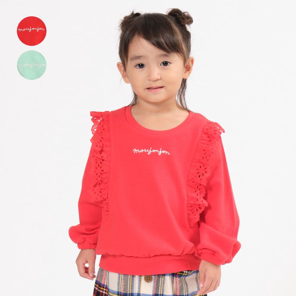 ロゴ刺繍レースフリルＴシャツ