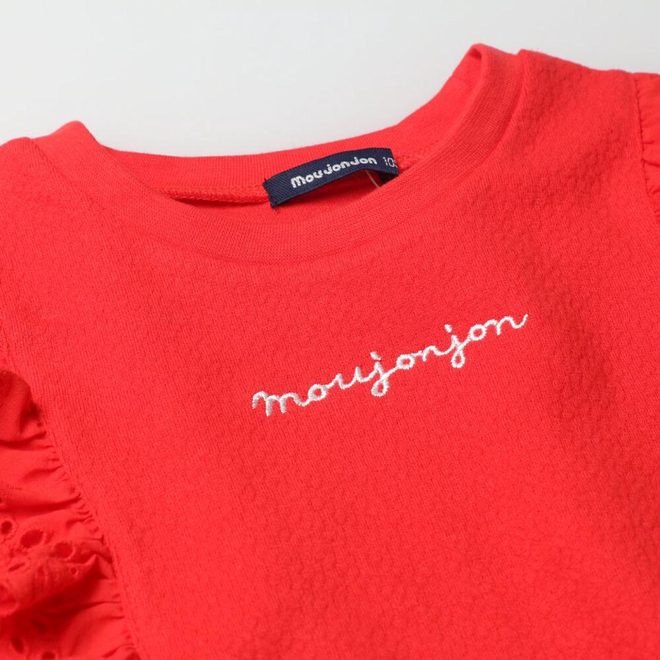 ロゴ刺繍レースフリルＴシャツ