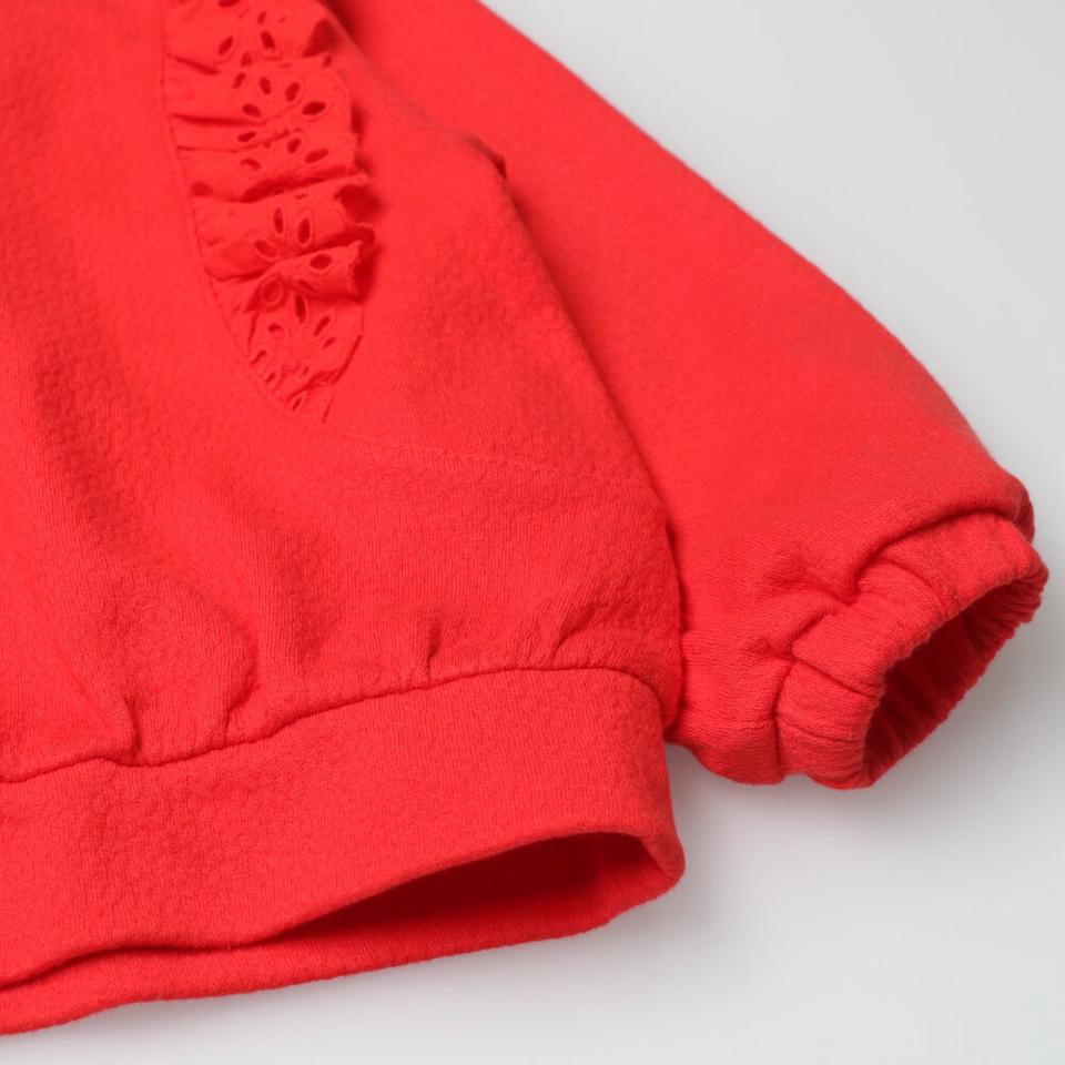 ロゴ刺繍レースフリルＴシャツ