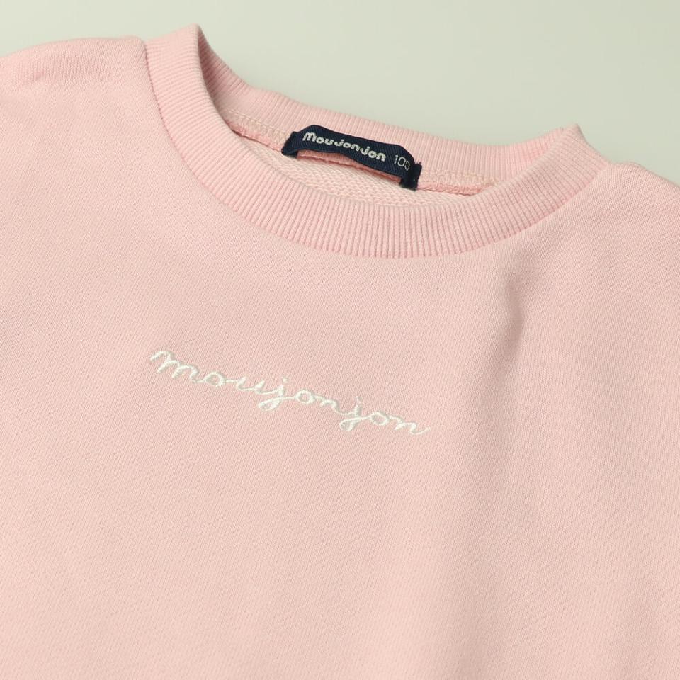 ロゴ刺繍裾シフォン裏毛トレーナー