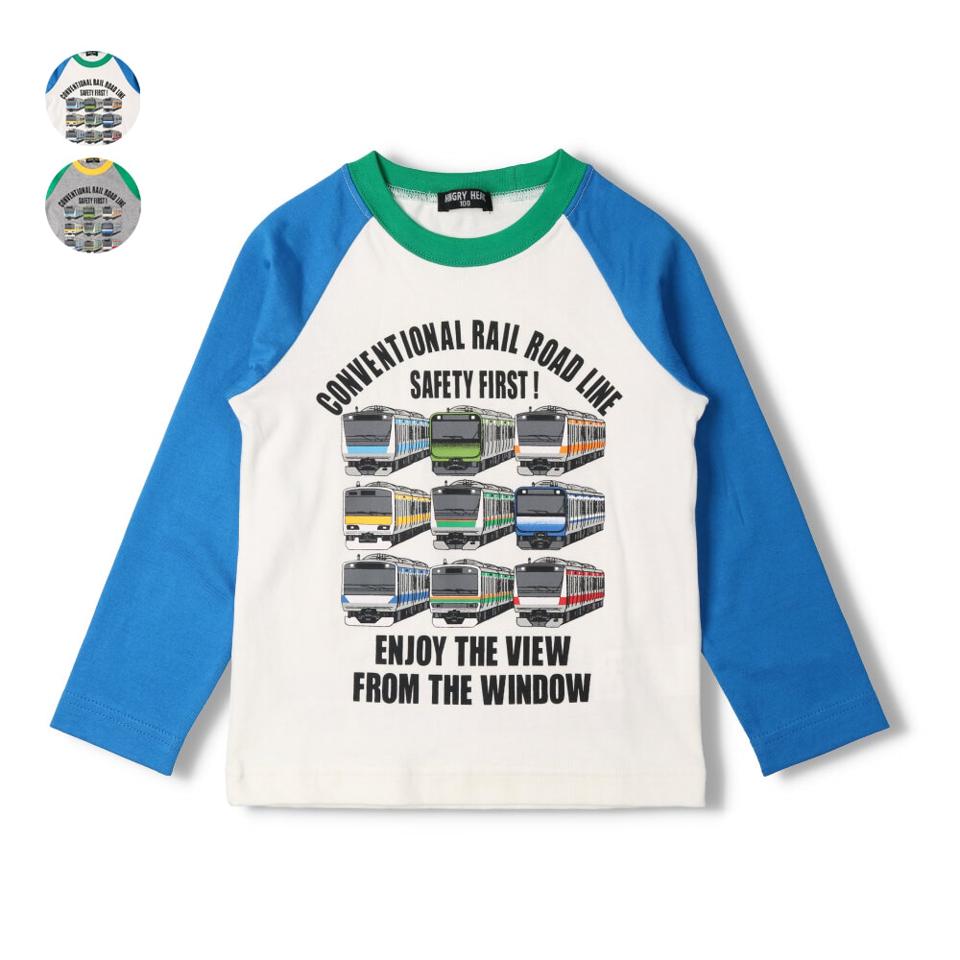JR新幹線電車袖プリント長袖Tシャツ