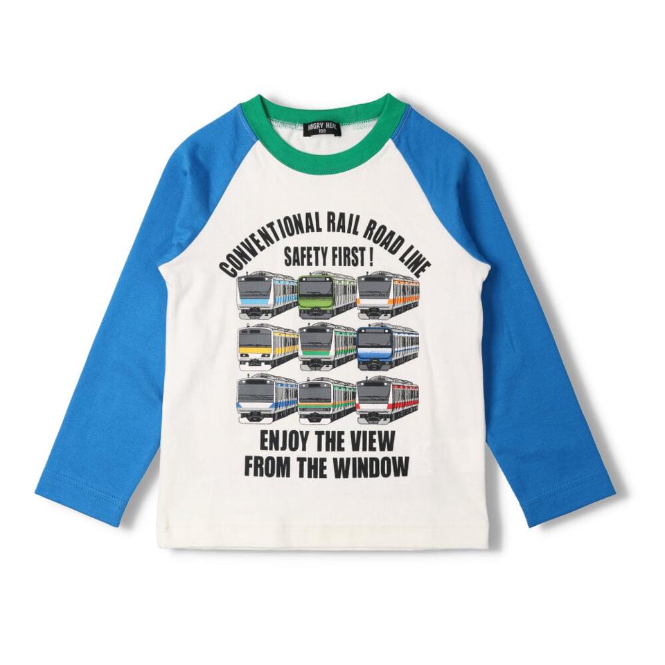 JR新幹線電車袖プリント長袖Tシャツ