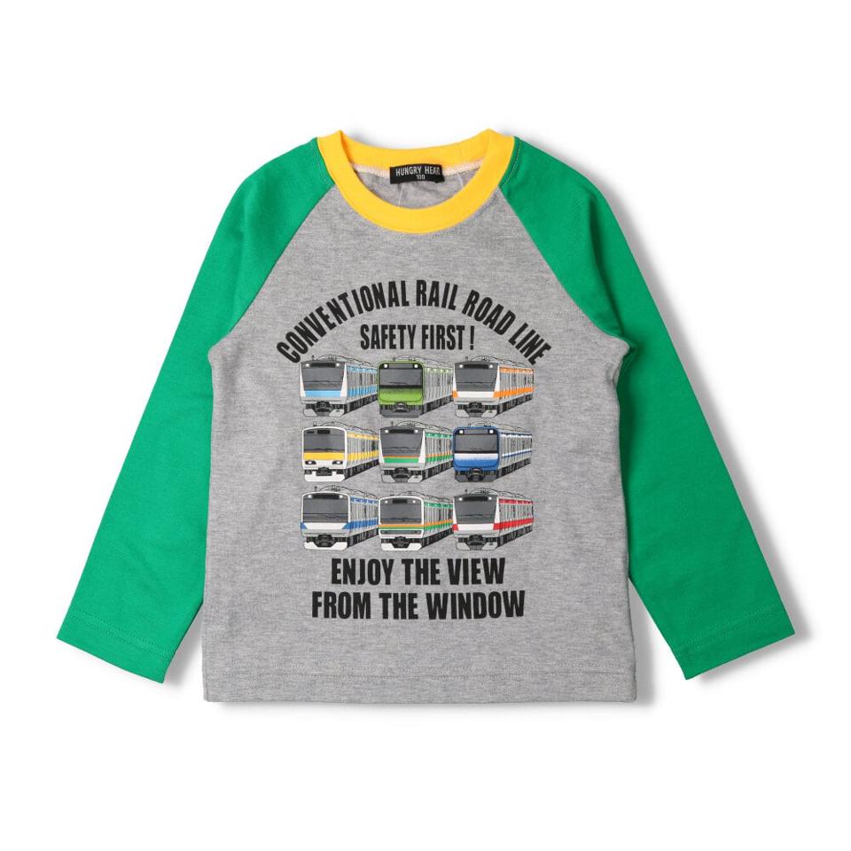 JR新幹線電車袖プリント長袖Tシャツ