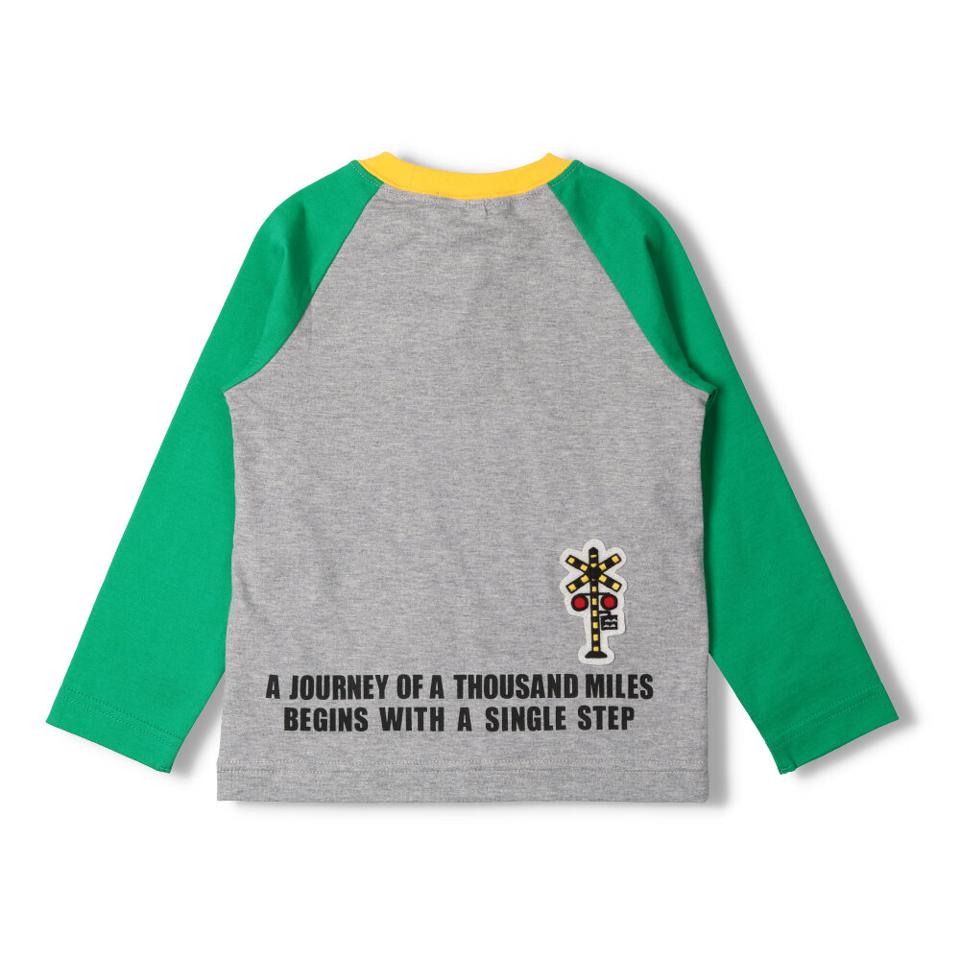 JR新幹線電車袖プリント長袖Tシャツ