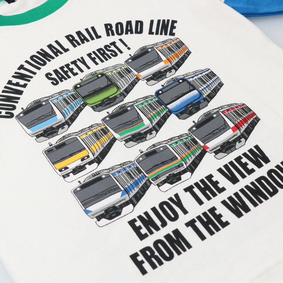 JR新幹線電車袖プリント長袖Tシャツ