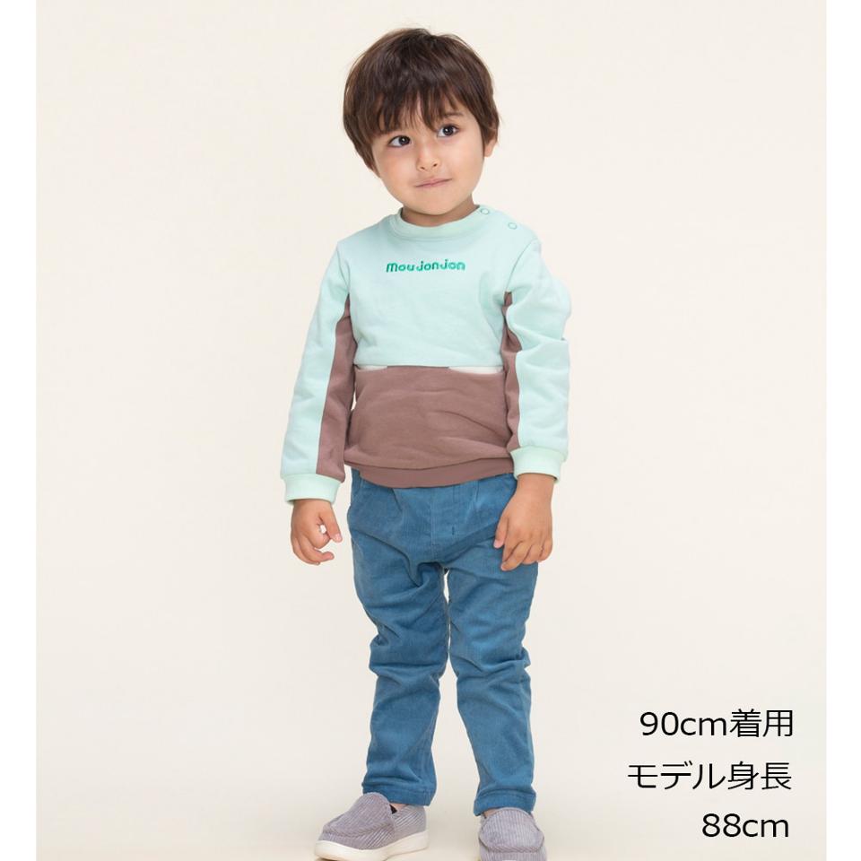 切替配色ロゴ刺繍ミニ裏毛トレーナー