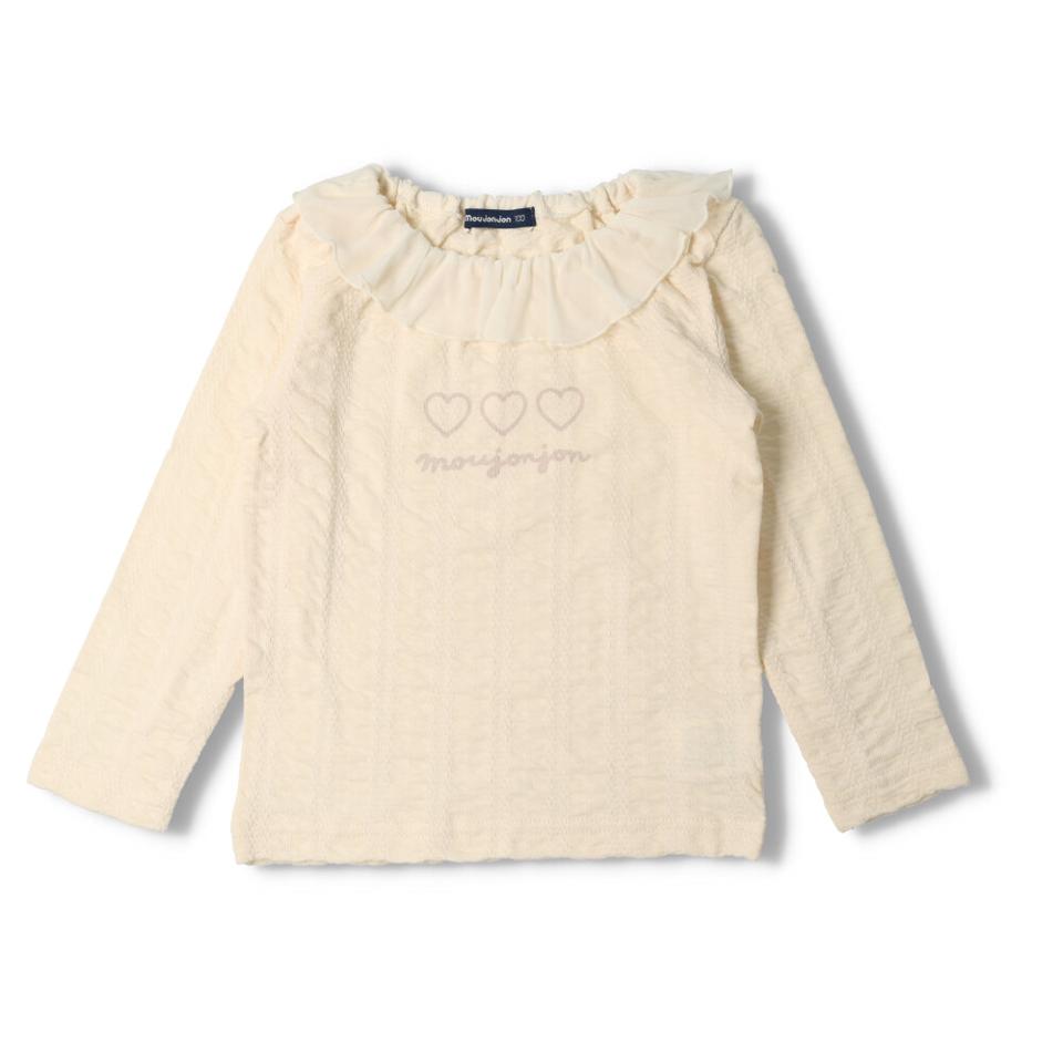ハートプリントシフォン衿Ｔシャツ