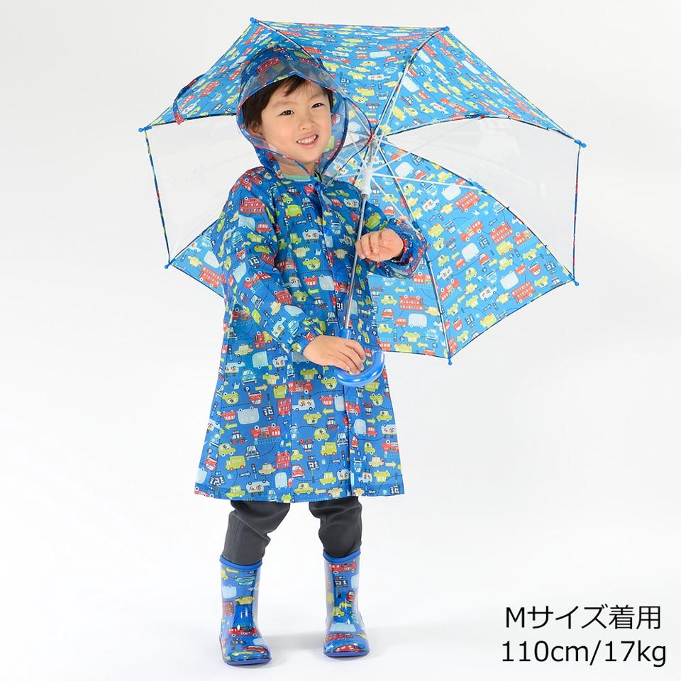車・恐竜総柄レインコート