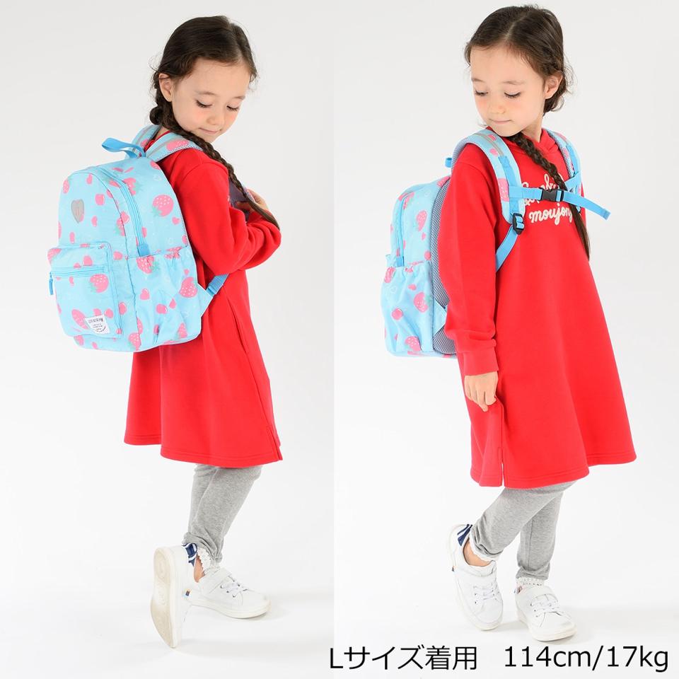 はっ水加工お花・イチゴ総柄ボンディングリュック