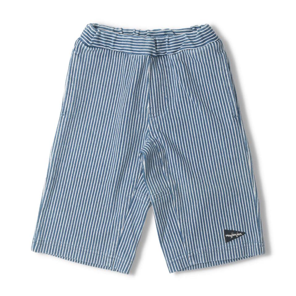 涼感加工デニムニット６分丈ハーフパンツ